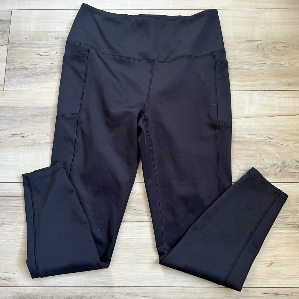 Spyder Black Activewear Leggings w/ fleece lining and pockets size Large 32-32” - Picture 3 of 5